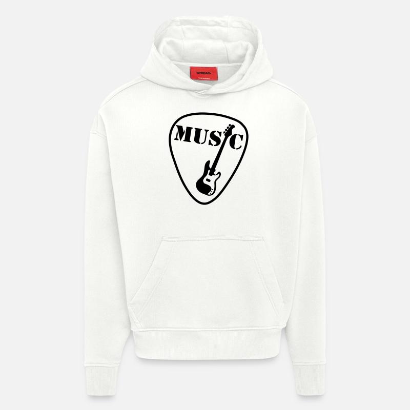 guitare plectre - Sweat à capuche bio épais oversize fabriqué en UE - OFF WHITE