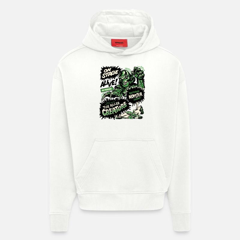 The Killer Creature Hollywood Show - Sweat à capuche bio épais oversize fabriqué en UE - OFF WHITE