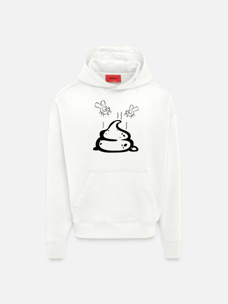 Scheisse mit Fliegenpaar - Hoodie- made by SPREAD - OFF WHITE