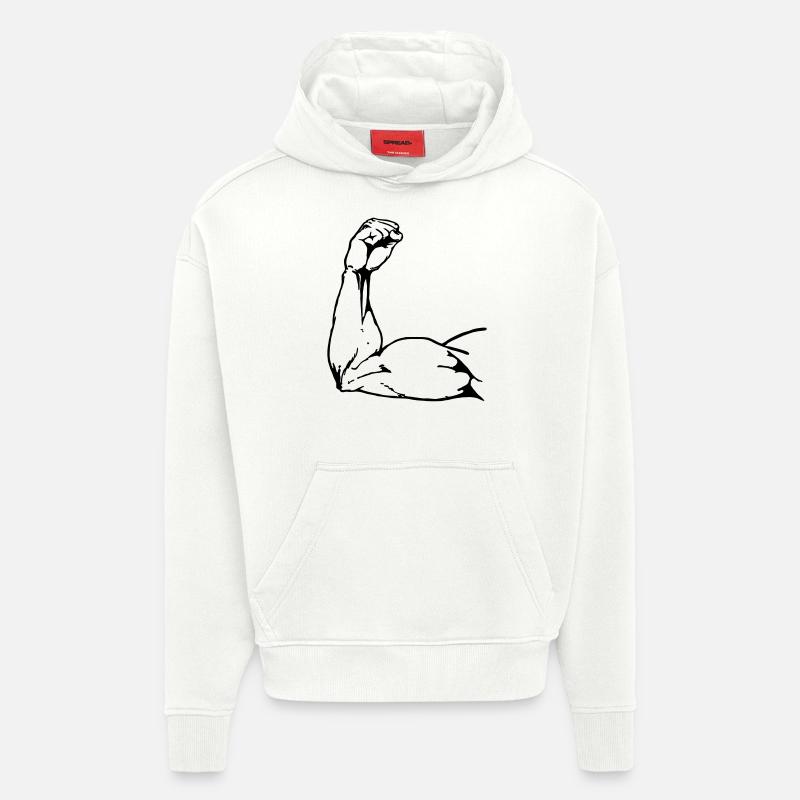 bras de puissance - Sweat à capuche bio épais oversize fabriqué en UE - OFF WHITE