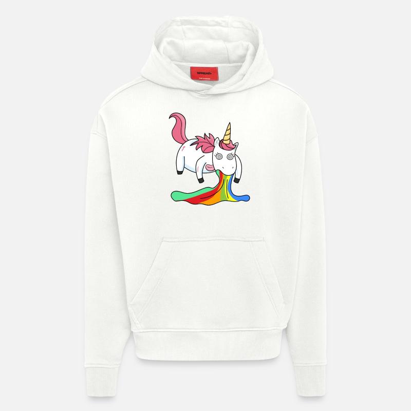 Kotzendes Einhorn Regenbogen - Hoodie- made by SPREAD - OFF WHITE