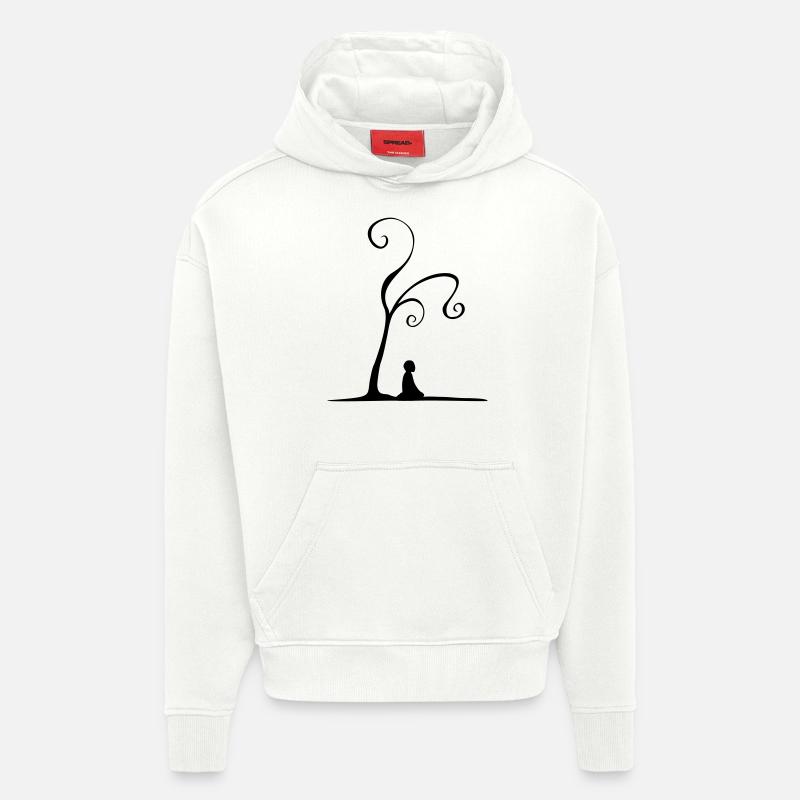 Meditation unter Baum - Hoodie- made by SPREAD  - OFF WHITE