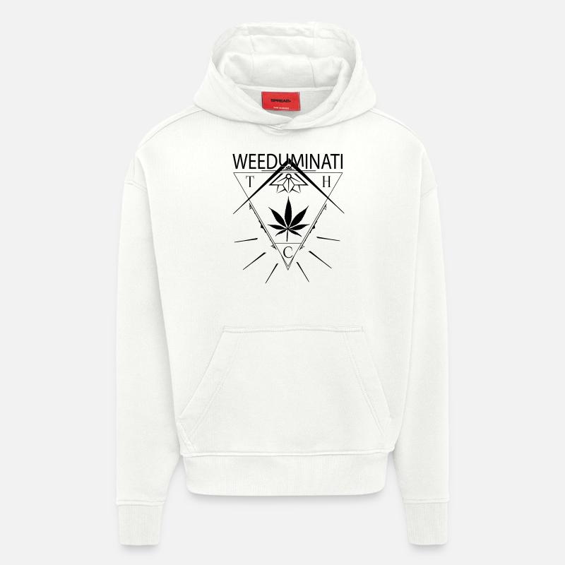 WEEDUMINATI - Sweat à capuche bio épais oversize fabriqué en UE - OFF WHITE
