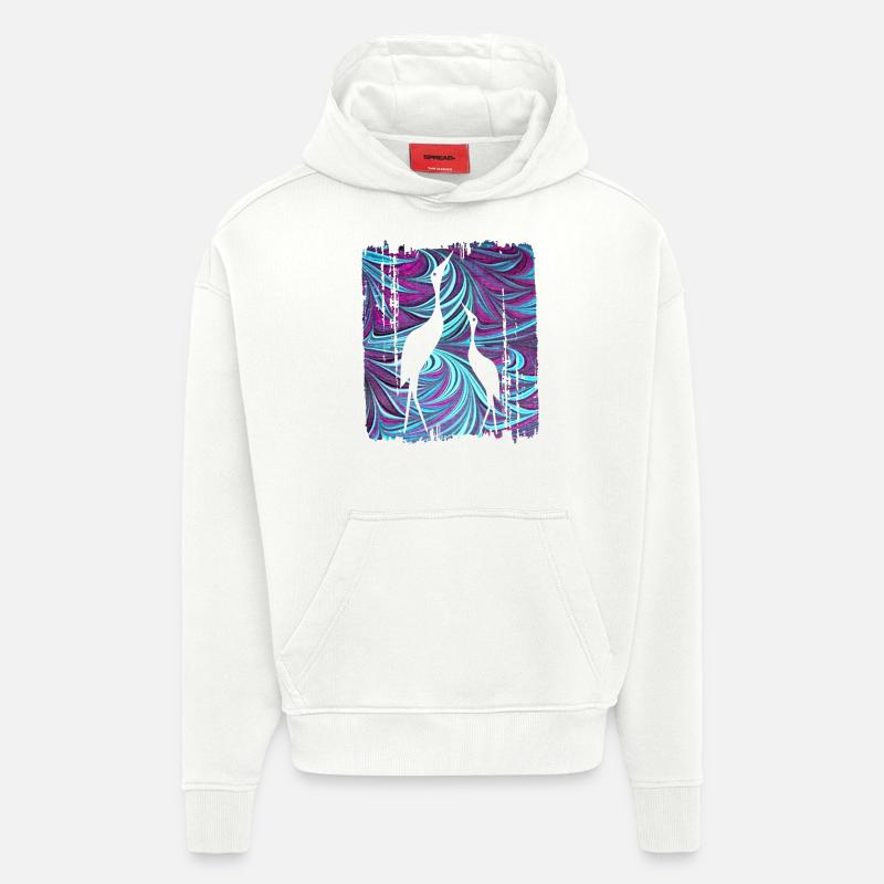 Grue E 74 - Sweat à capuche bio épais oversize fabriqué en UE - OFF WHITE