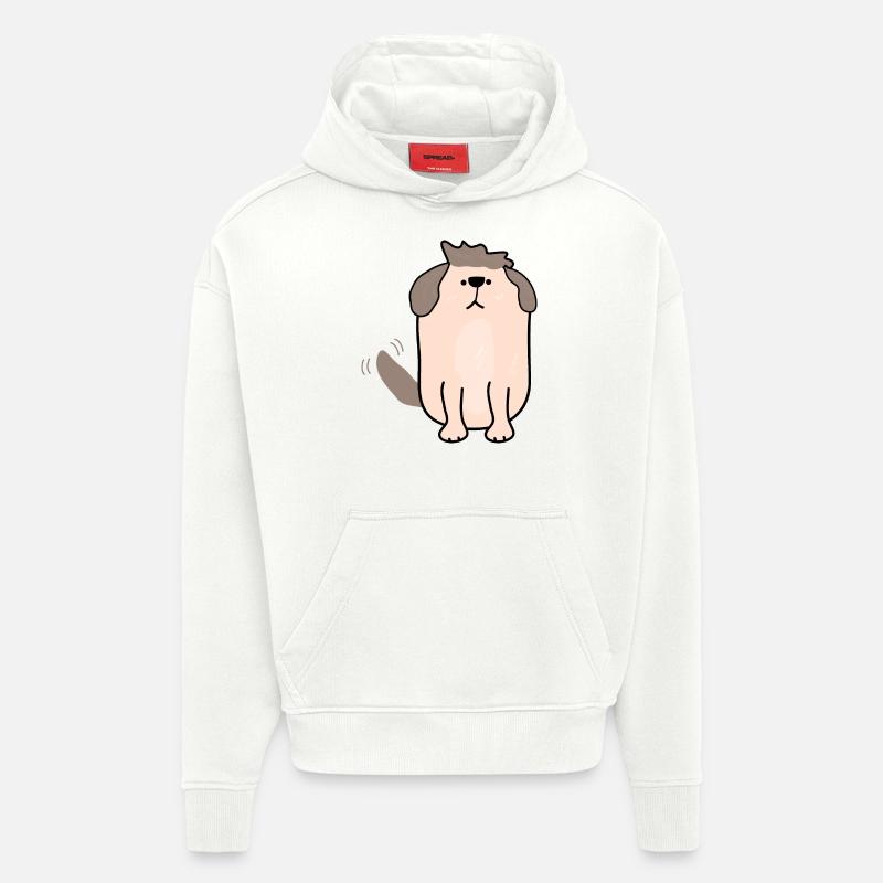 Charmant chiot de compagnie - Sweat à capuche bio épais oversize fabriqué en UE - OFF WHITE