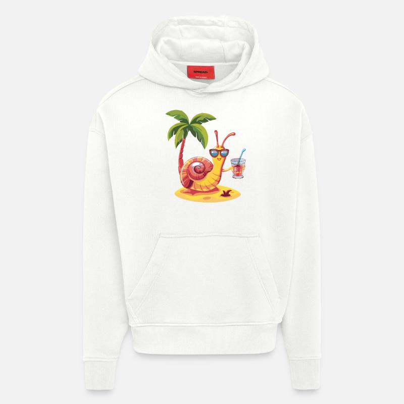 Schnecke Sommer Strand Comic - Hoodie- made by SPREAD  - OFF WHITE