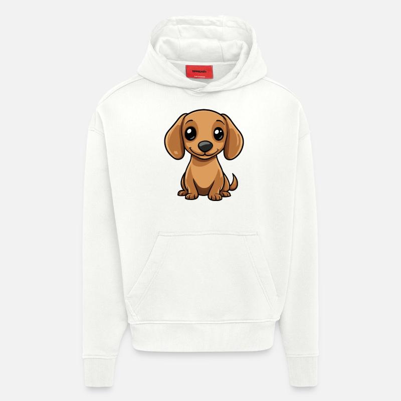 Teckel BadgerDog Comic Baby - Sweat à capuche bio épais oversize fabriqué en UE - OFF WHITE