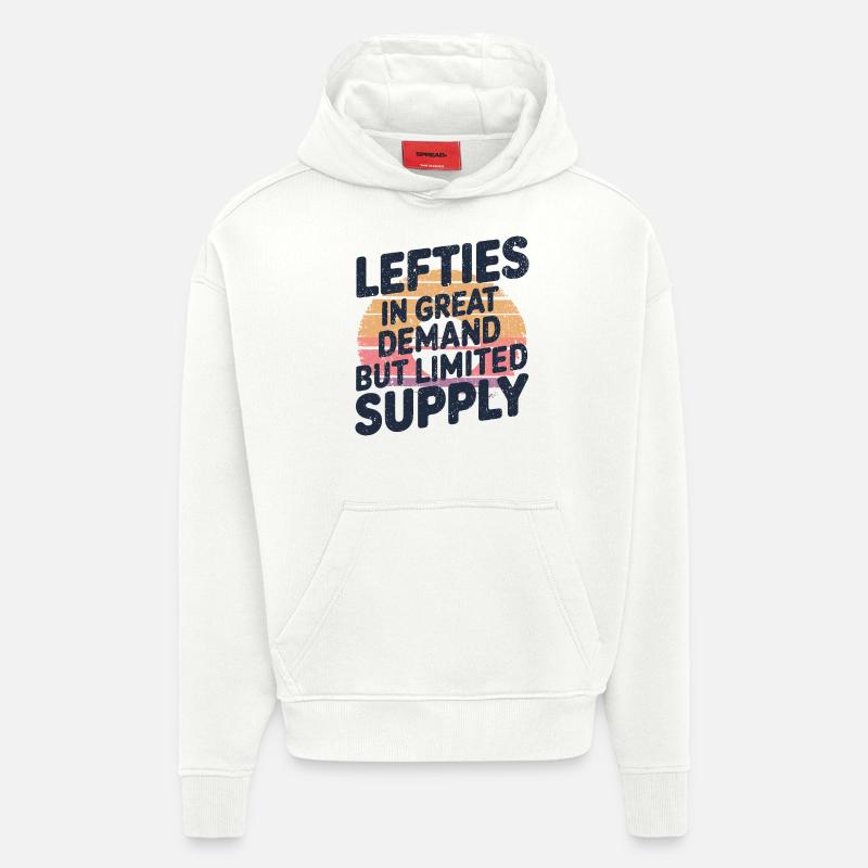 Gauchers avec du style recherchés - Sweat à capuche bio épais oversize fabriqué en UE - OFF WHITE