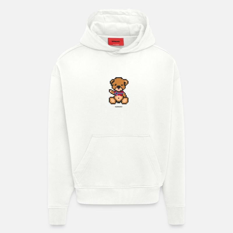 Pixel Bear Norway - Sweat à capuche bio épais oversize fabriqué en UE - OFF WHITE