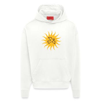 Friedenstaube Sonne - Hoodie- made by SPREAD  - OFF WHITE - Vorne