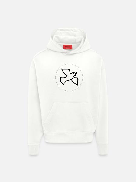 Dove of peace - Hoodie- made by SPREAD  - OFF WHITE
