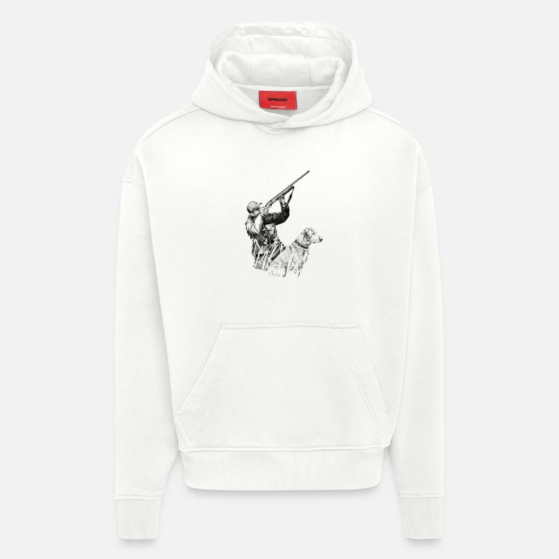 Hunter - Sweat à capuche bio épais oversize fabriqué en UE - OFF WHITE