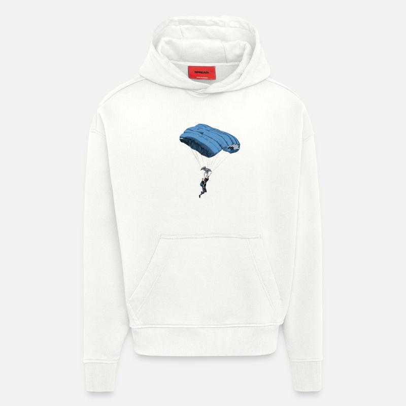 parachuting - Sweat à capuche bio épais oversize fabriqué en UE - OFF WHITE