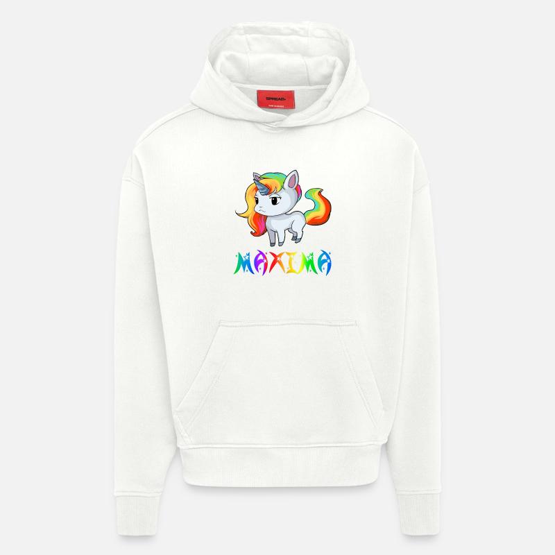 maxima Einhorn - Sweat à capuche bio épais oversize fabriqué en UE - OFF WHITE