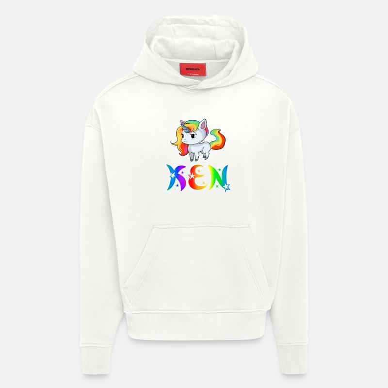 Ken Einhorn - Sweat à capuche bio épais oversize fabriqué en UE - OFF WHITE