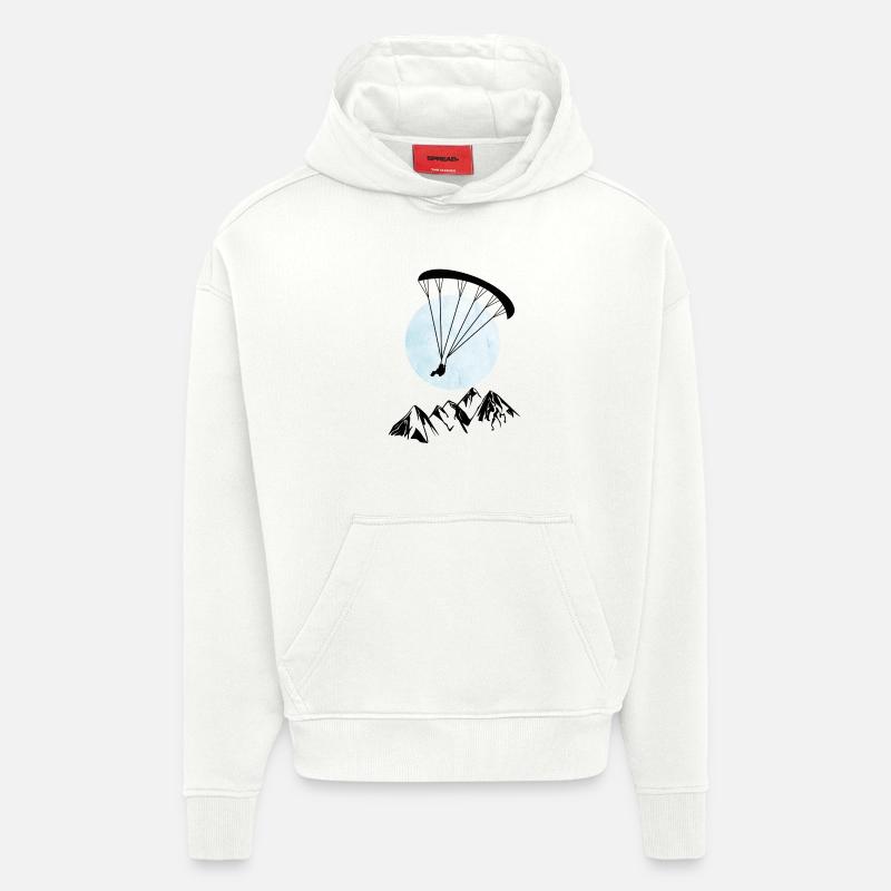 Paragliding über Berge - Hoodie- made by SPREAD - OFF WHITE