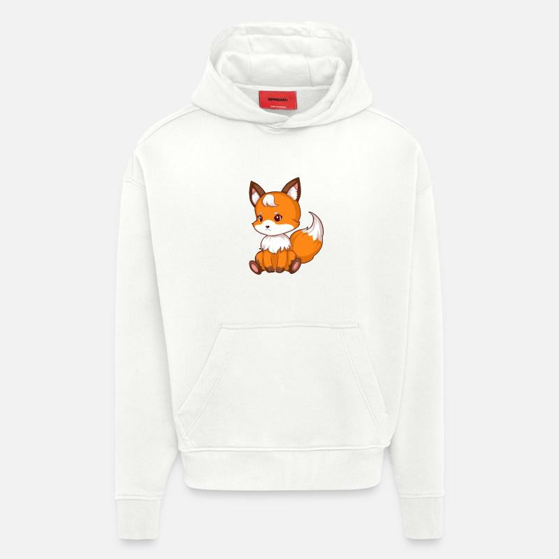 Süsser sitzender Fuchs - Hoodie- made by SPREAD  - OFF WHITE