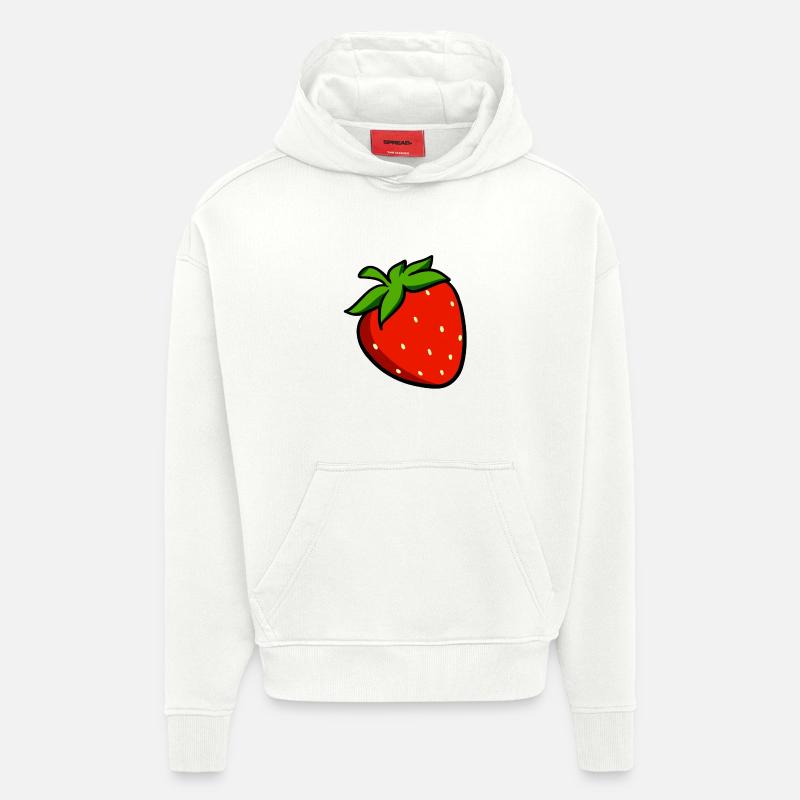 fraises - Sweat à capuche bio épais oversize fabriqué en UE - OFF WHITE