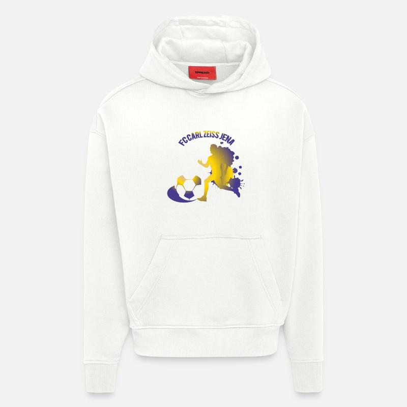 FC Carl Zeiss Jena - Sweat à capuche bio épais oversize fabriqué en UE - OFF WHITE