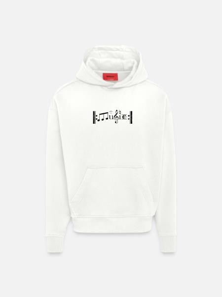 musique - Sweat à capuche bio épais oversize fabriqué en UE - OFF WHITE