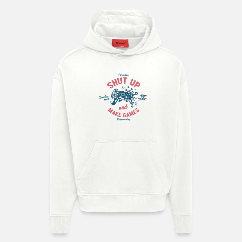 Développeur de jeux - Sweat à capuche bio épais oversize fabriqué en UE - OFF WHITE
