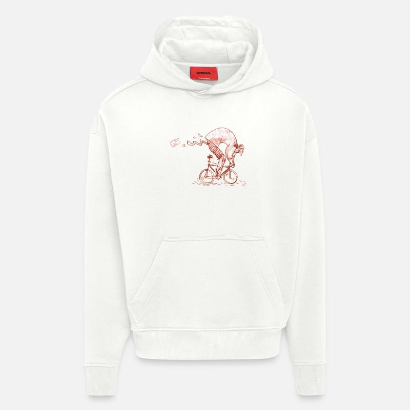 vélo de course - Sweat à capuche bio épais oversize fabriqué en UE - OFF WHITE