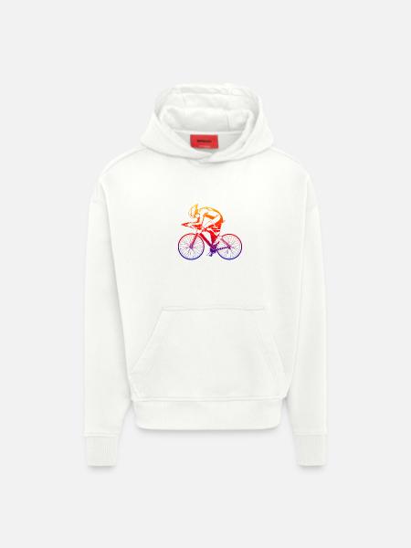 cyclist - Hoodie- made by SPREAD - OFF WHITE