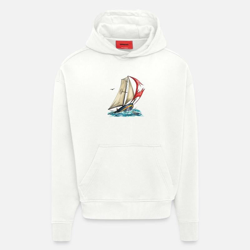 yacht - Sweat à capuche bio épais oversize fabriqué en UE - OFF WHITE