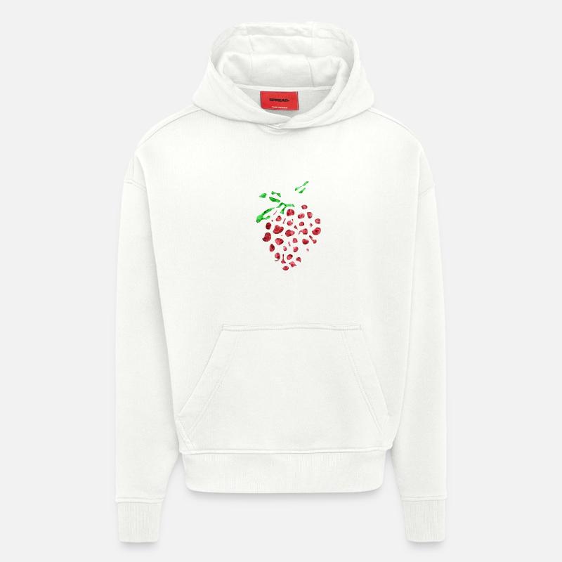 Fraise folle - Sweat à capuche bio épais oversize fabriqué en UE - OFF WHITE