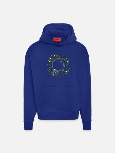 feuilles - Sweat à capuche bio épais oversize fabriqué en UE - OFF WHITE