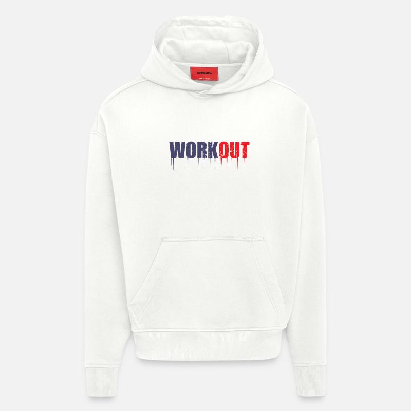 Work Out - Hoodie- made by SPREAD  - OFF WHITE