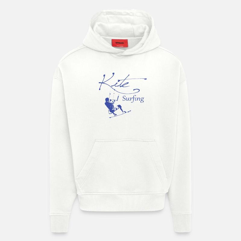 Kite - Surfing - Sweat à capuche bio épais oversize fabriqué en UE - OFF WHITE