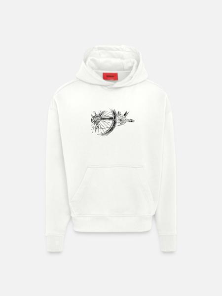 roue - Sweat à capuche bio épais oversize fabriqué en UE - OFF WHITE