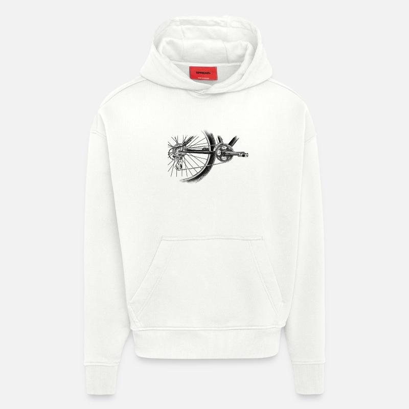 roue - Sweat à capuche bio épais oversize fabriqué en UE - OFF WHITE