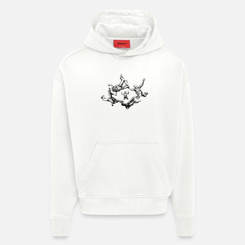 skydivers - Sweat à capuche bio épais oversize fabriqué en UE - OFF WHITE