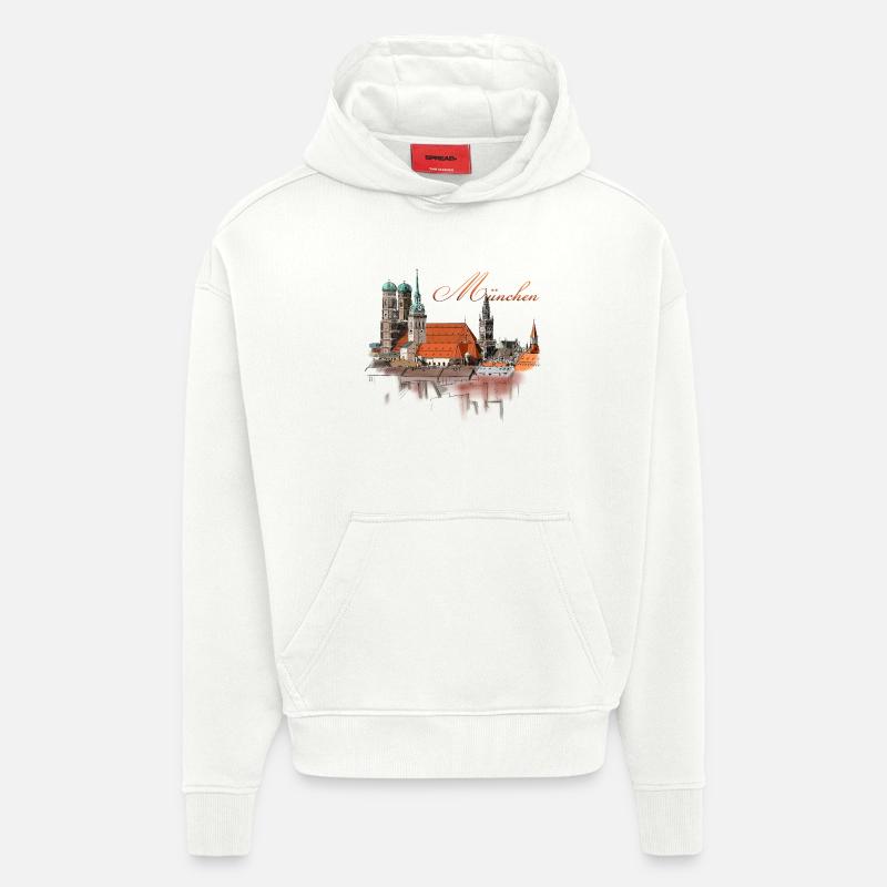 Munich - Sweat à capuche bio épais oversize fabriqué en UE - OFF WHITE