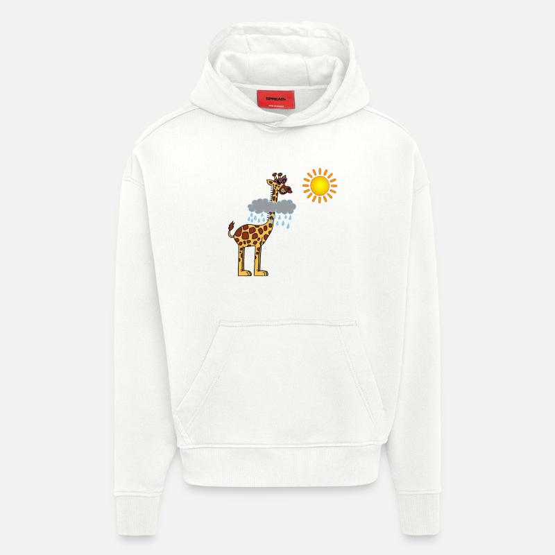 Giraffe and sun - Hoodie- made by SPREAD  - OFF WHITE