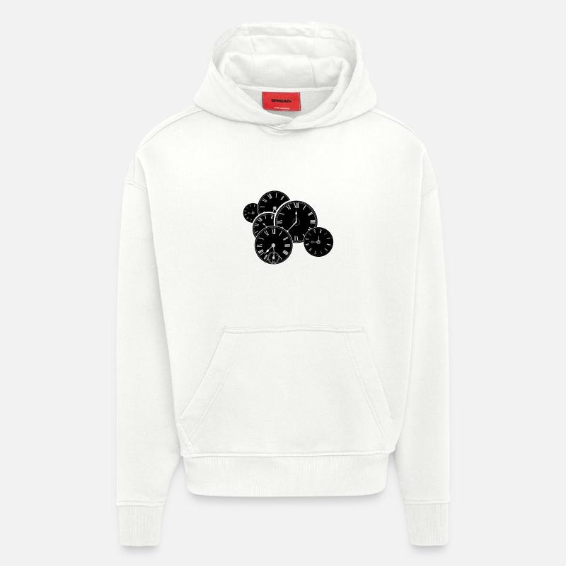 Horloge antique - Sweat à capuche bio épais oversize fabriqué en UE - OFF WHITE