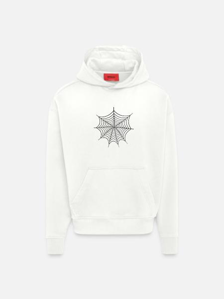 Spinnenweb Netzdesign - Hoodie- made by SPREAD - OFF WHITE