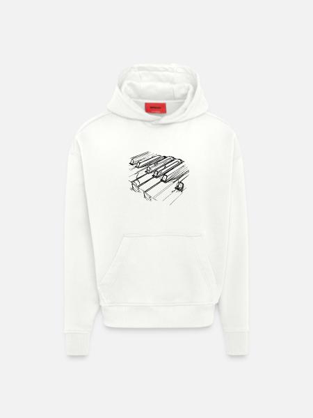 Piano keys - Hoodie- made by SPREAD  - OFF WHITE