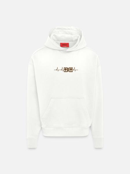 Heartbeat Music - Hoodie- made by SPREAD - OFF WHITE
