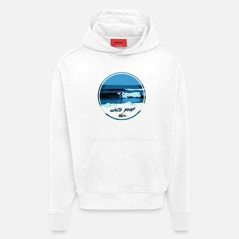 White Peak - Sweat à capuche bio épais oversize fabriqué en UE - OFF WHITE