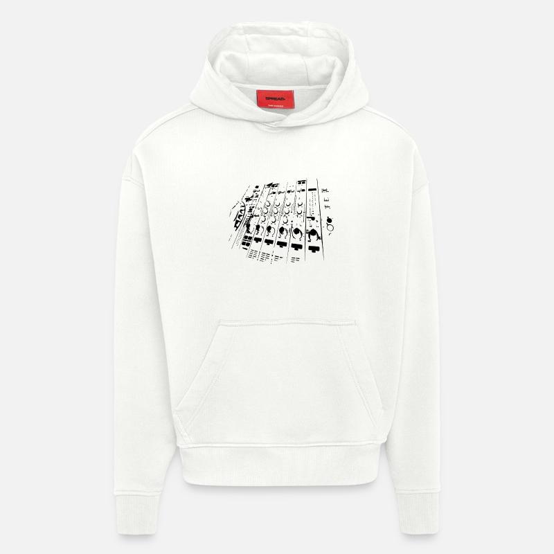 Mixeur DJ - Sweat à capuche bio épais oversize fabriqué en UE - OFF WHITE