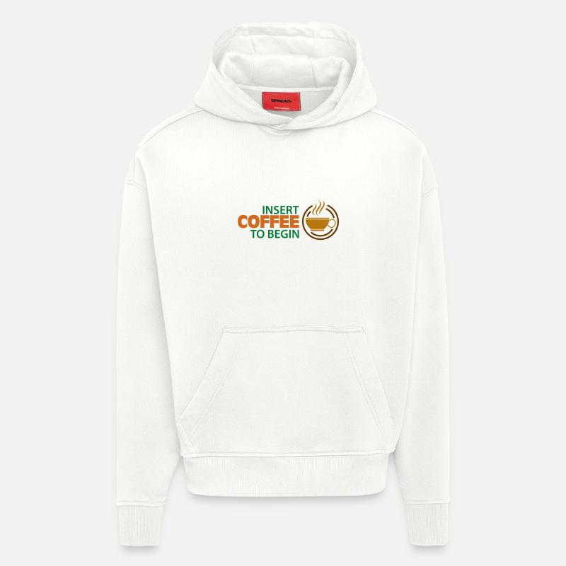 Motivation au travail - Sweat à capuche bio épais oversize fabriqué en UE - OFF WHITE