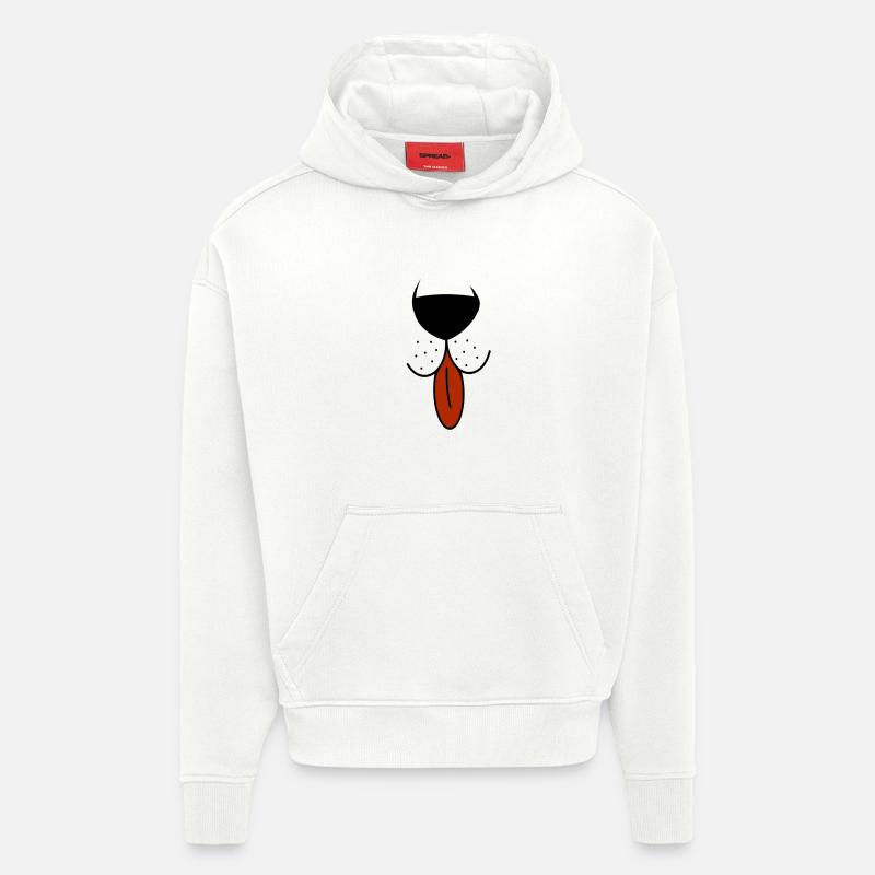Bear snout with tongue out - Hoodie- made by SPREAD  - OFF WHITE
