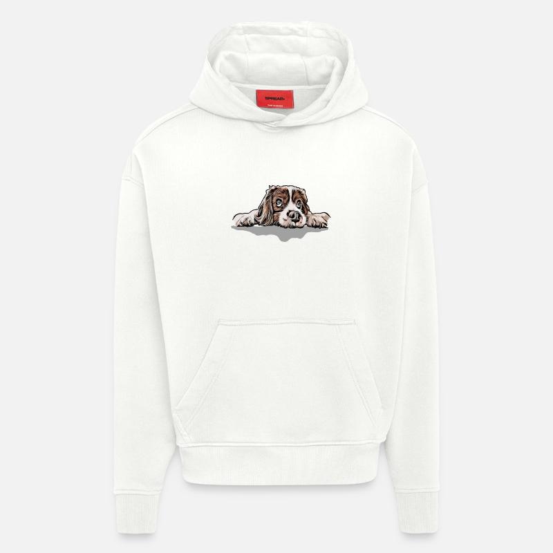 Cavalier King Charles Spaniel - Hoodie- made by SPREAD  - OFF WHITE