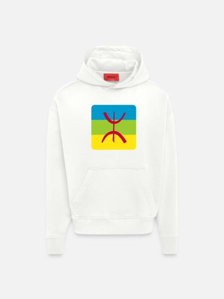 berber flag sticker amazigh ref - Hoodie- made by SPREAD  - OFF WHITE