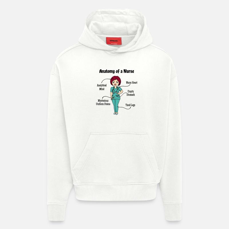 Infirmière soignante assistante sociale - Sweat à capuche bio épais oversize fabriqué en UE - OFF WHITE