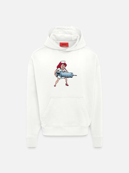Nurse syringe injection vaccination profession - Hoodie- made by SPREAD  - OFF WHITE