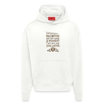Kaffee Spruch - Hoodie- made by SPREAD  - OFF WHITE - Vorne